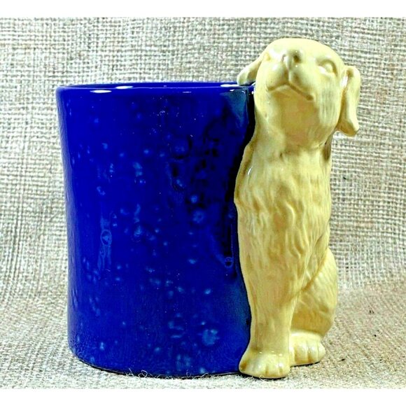 Golden Retriever 3D Mug Blue Speckled Coffee Mug with Applied Ceramic Dog - Picture 2 of 7
